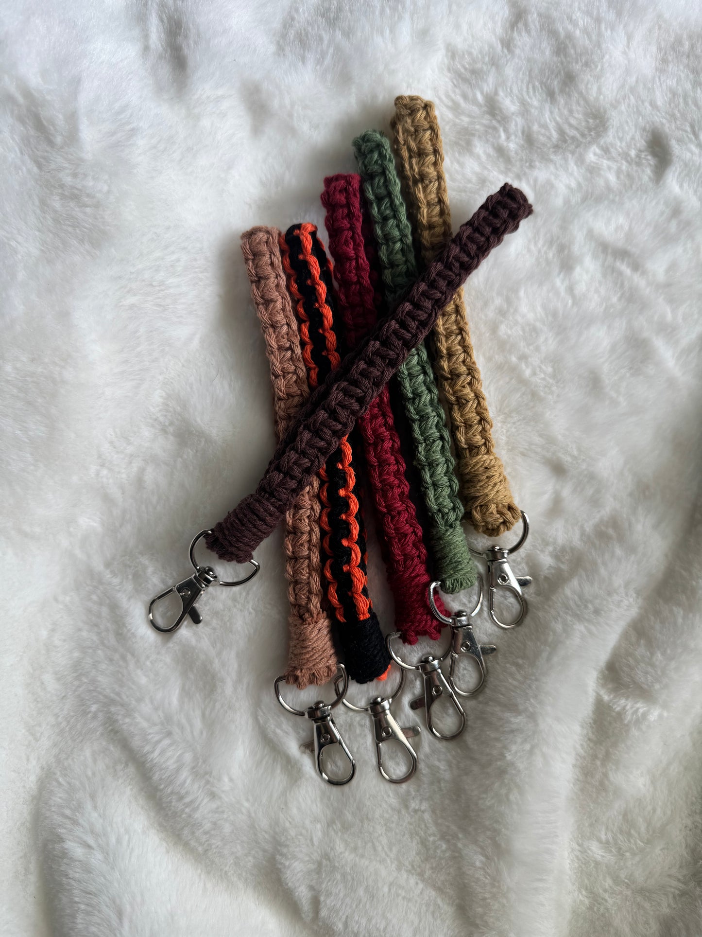 Macrame Wristlet Keychain - Fall Collection