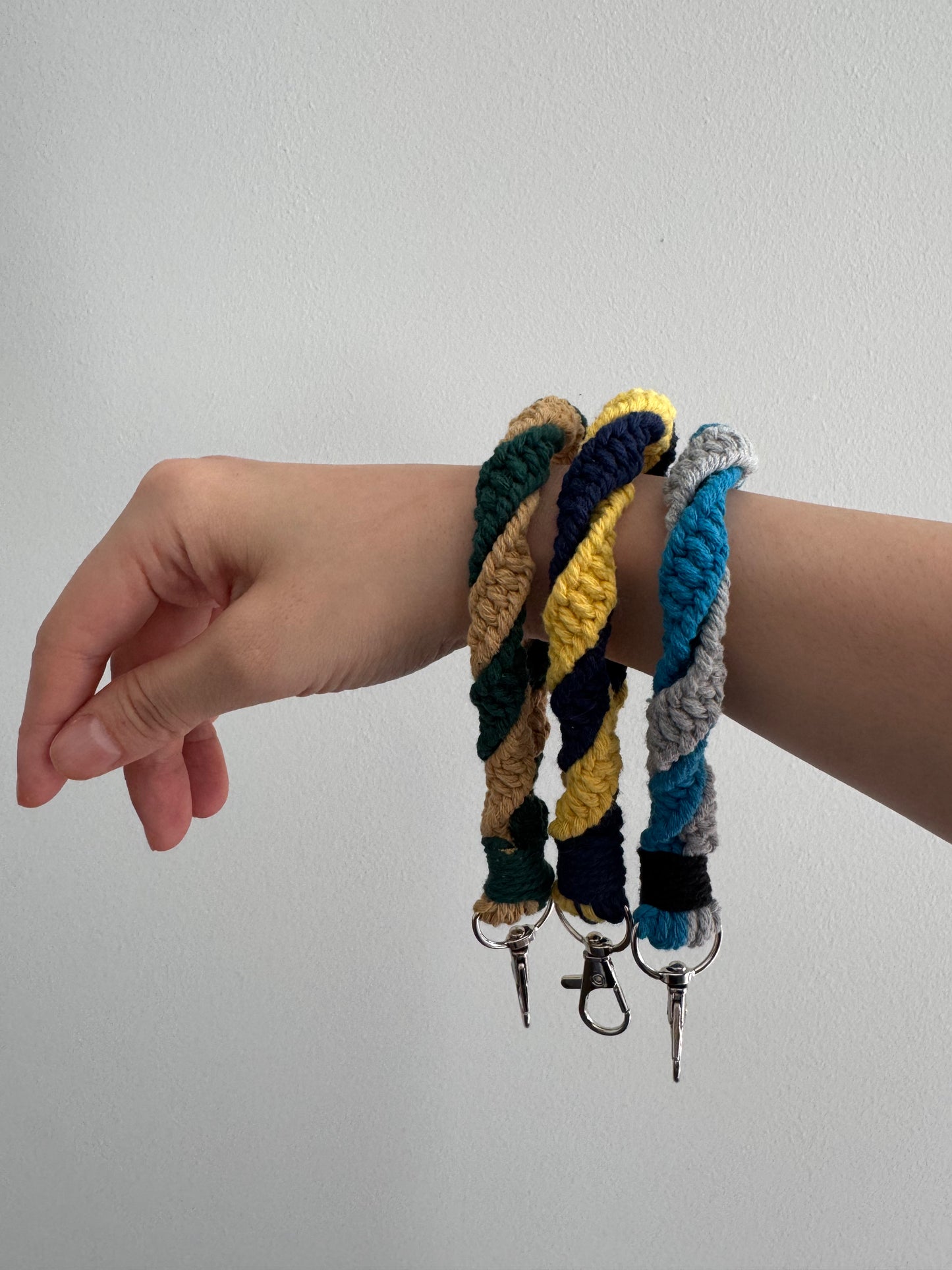 🏈 Team Spirit Macrame Wristlet Keychain