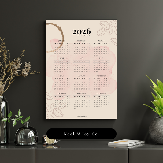 2026 Coffee-Themed Digital Calendar