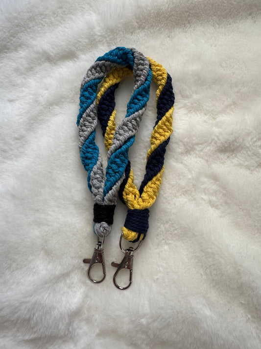 🏈 Team Spirit Macrame Wristlet Keychain