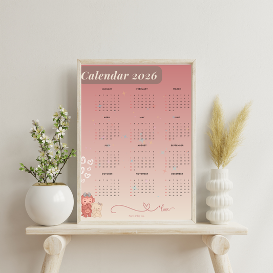 2026 Digital Calendar – “Monkey & Bear” Edition